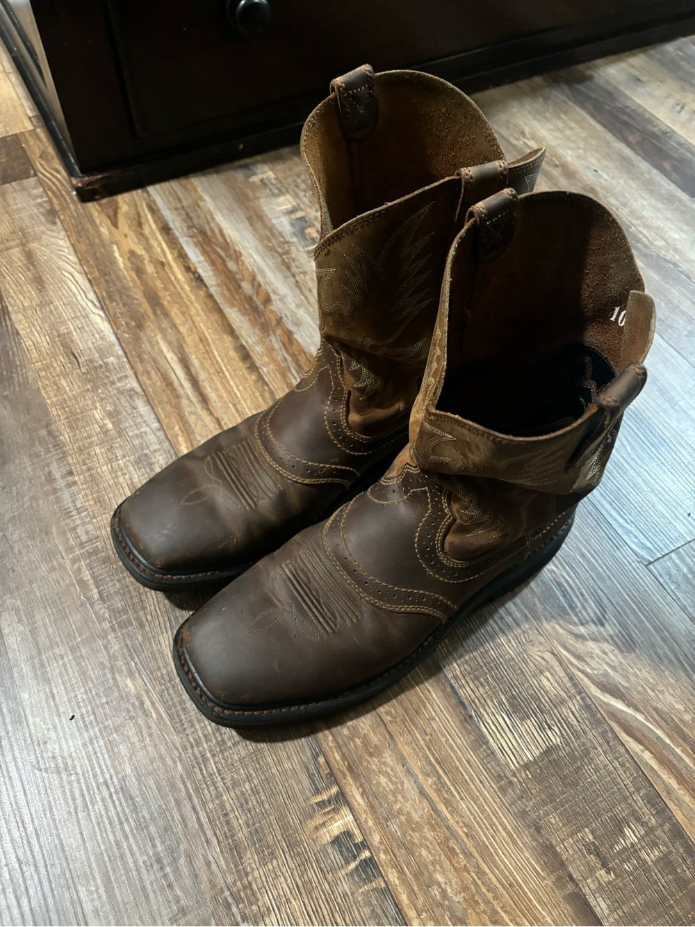 Ariat Brown Leather Western Work Boots